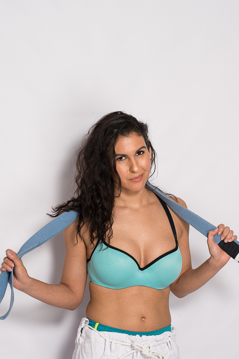 Creative Portrait, white seamless vinyl backdrop, Elinchrom Octa soft box, Ranger Quadra strobe, home studio, clamshell lighting...