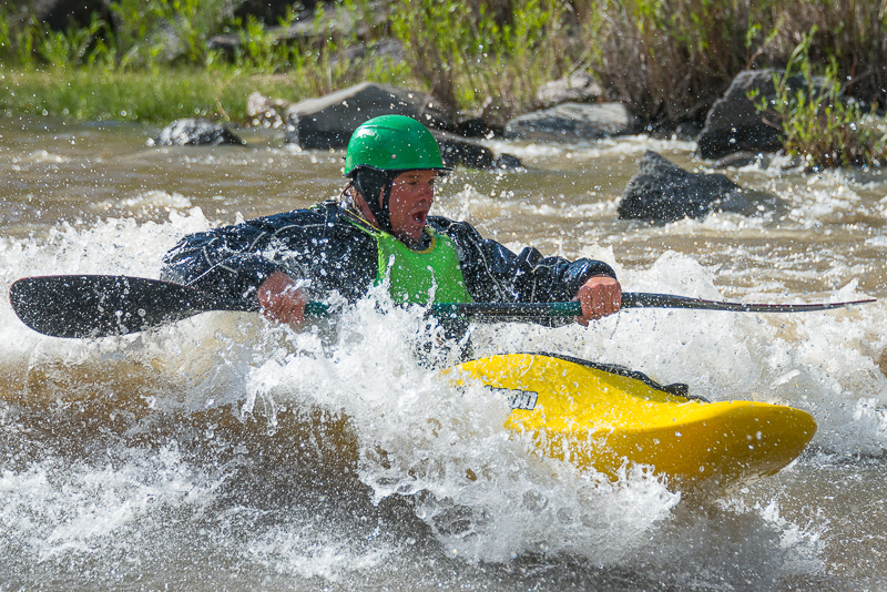 Aren Rane showing us how to surf the class III&nbsp;rapids just using his core/hip strength, no paddle!&nbsp;