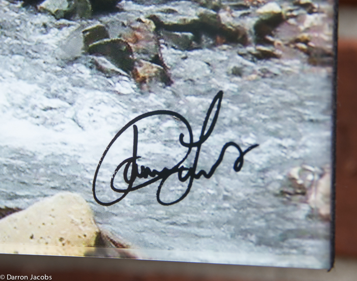 PlexiPlaq, Signed Corner detail sample, Signed Corner detail