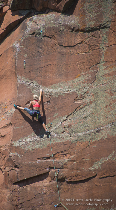 Alyse Dietel on Thunder Monster 5.13a, Frying Pan, The Skillet, Hagerman Pass, Colorado, Darron Jacobs, Fine Art, Mountain, Landscape...